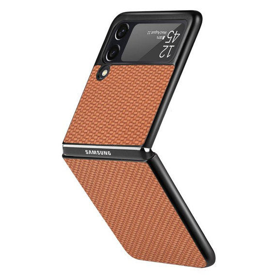FixPremium - Carbon Hülle für Samsung Galaxy Z Flip 2, braun