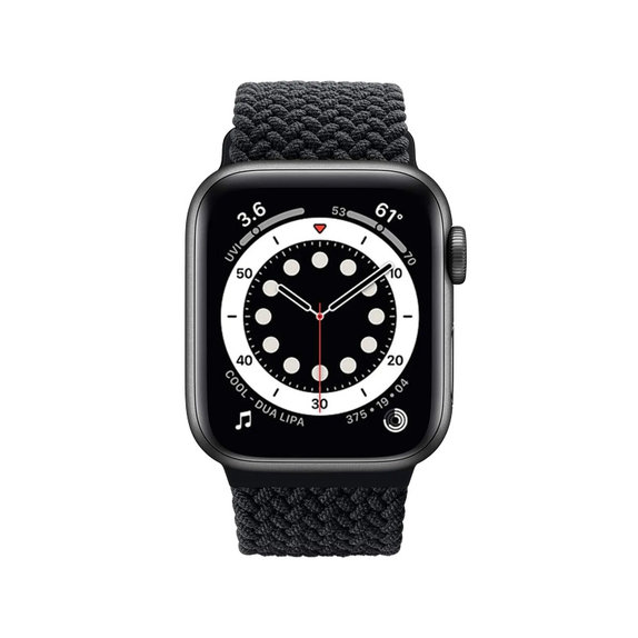 FixPremium - Remienok Solo Loop pre Apple Watch (42, 44, 45 und 49mm), schwarz