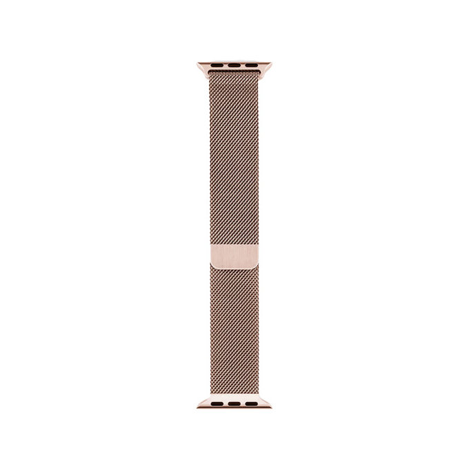 FixPremium - Remienok Milanese Loop pre Apple Watch (42, 44, 45 und 49mm), rose gold