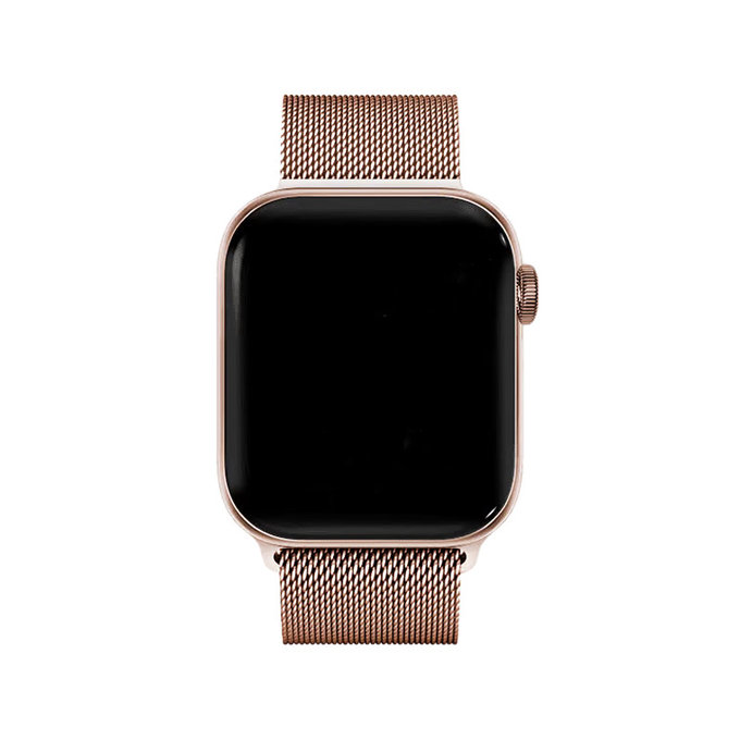 FixPremium - Remienok Milanese Loop pre Apple Watch (42, 44, 45 und 49mm), rose gold