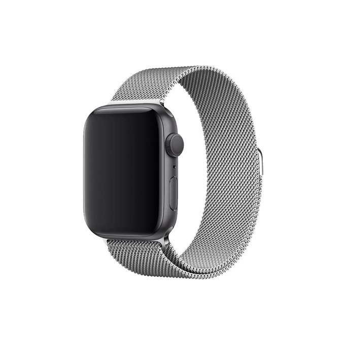 FixPremium - Remienok Milanese Loop pre Apple Watch (38, 40 und 41mm), silber