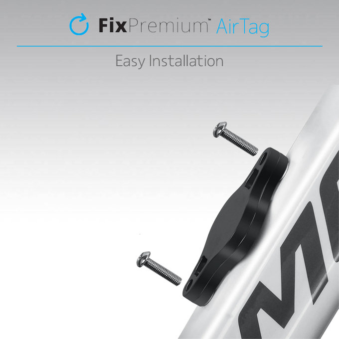 FixPremium - Halter für Apple AirTag auf einem Fahrrad, schwarz