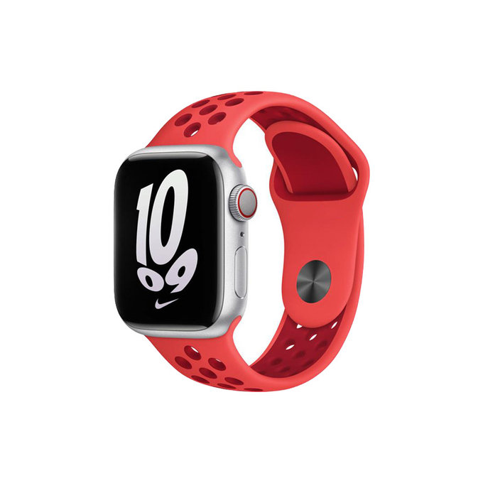 FixPremium - Sport Silikonarmband für Apple Watch (42, 44, 45 und 49mm), rot