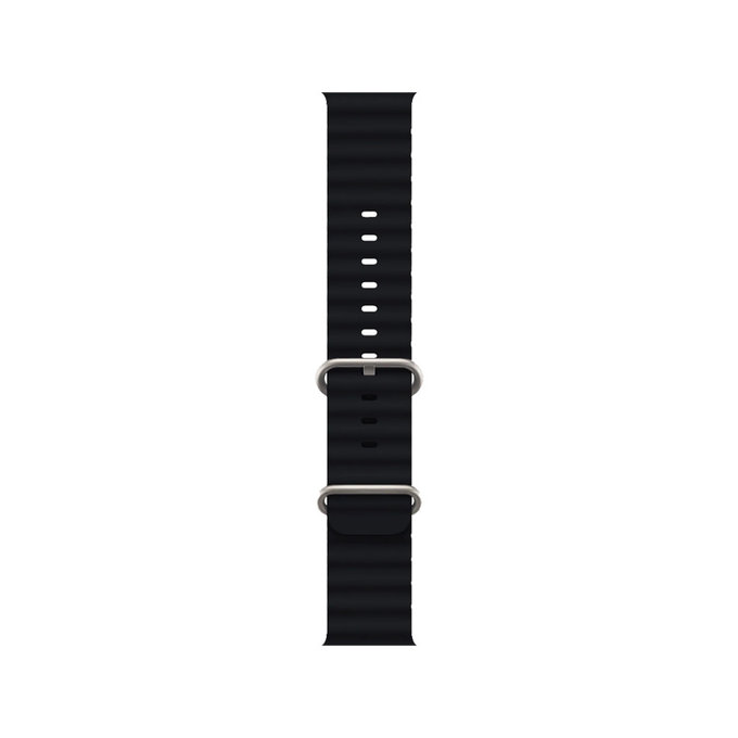 FixPremium - Armband Ocean Loop für Apple Watch (42, 44, 45 und 49mm), schwarz