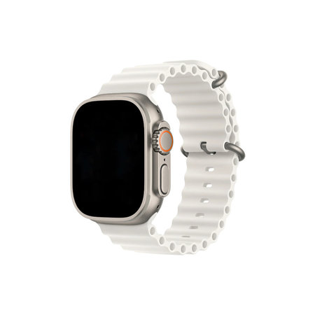 FixPremium - Armband Ocean Loop für Apple Watch (42, 44, 45 und 49mm), weiß