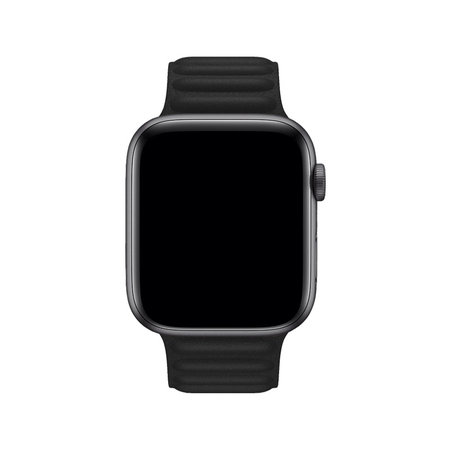 FixPremium - Armband Leather Loop TPU für Apple Watch (42, 44, 45 und 49mm), schwarz