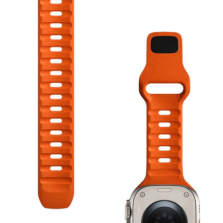 FixPremium - Gurt Sport Silicone für Apple Watch (42, 44, 45 und 49mm), orange