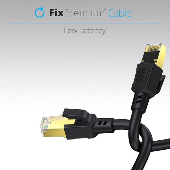 FixPremium - Netzwerkkabel - RJ45 / RJ45 (1m), schwarz