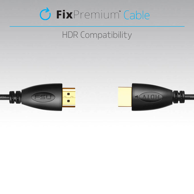 FixPremium - HDMI / HDMI Kabel, HDMI 2.0 (1m), schwarz