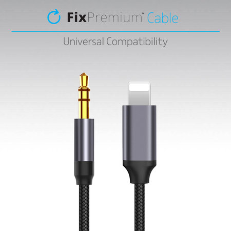 FixPremium - Lightning / Jack 3.5mm Kabel (1m), schwarz