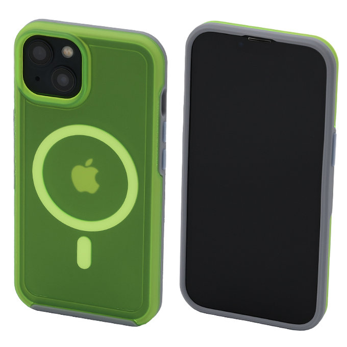 FixPremium - Hülle Clear mit MagSafe für iPhone 13, neon green