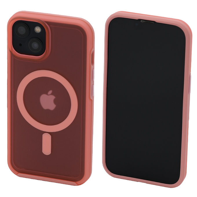 FixPremium - Hülle Clear mit MagSafe für iPhone 13, peach pink