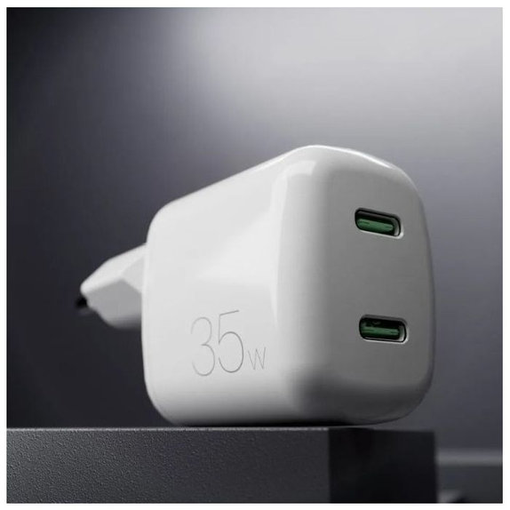 PURO - Ladeadapter MiniPro 2x USB-C, GaN, 35W, weiss