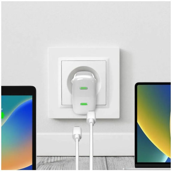 PURO - Ladeadapter MiniPro 2x USB-C, GaN, 35W, weiss