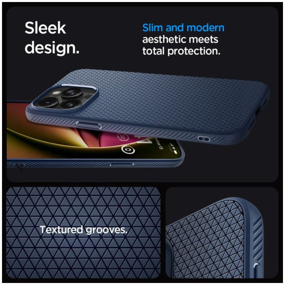 Spigen - Hülle Liquid Air für iPhone 15 Pro Max, navy blue