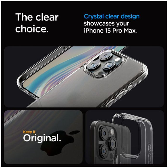 Spigen - Hülle Ultra Hybrid für iPhone 15 Pro Max, frost clear