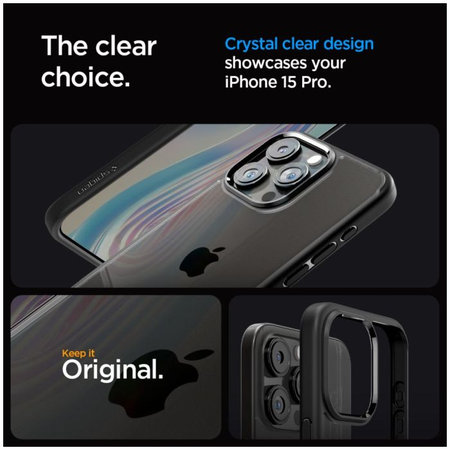 Spigen - Hülle Ultra Hybrid für iPhone 15 Pro, matte black