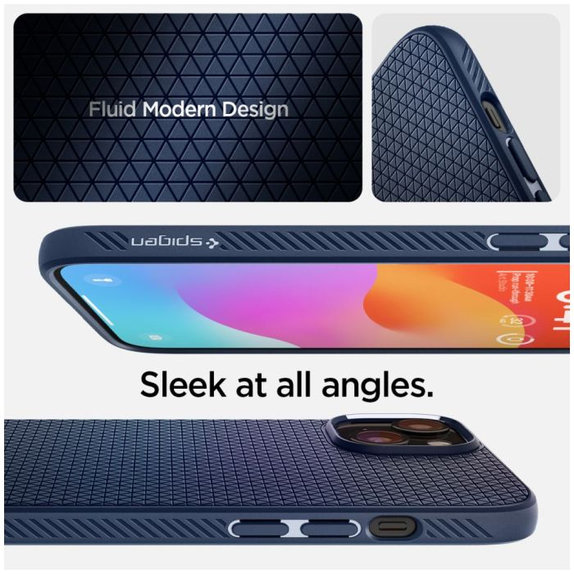 Spigen - Hülle Liquid Air für iPhone 15, navy blue