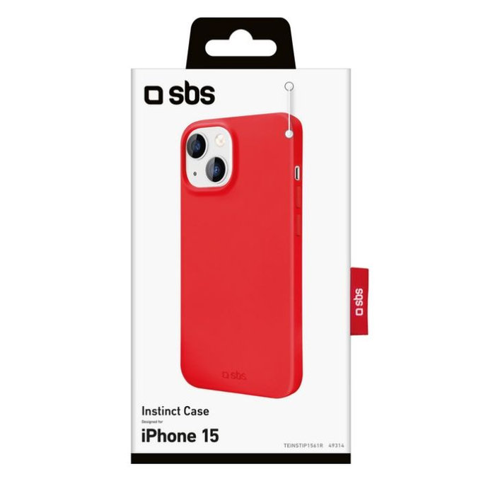SBS - Hülle Instinct für iPhone 15, rot