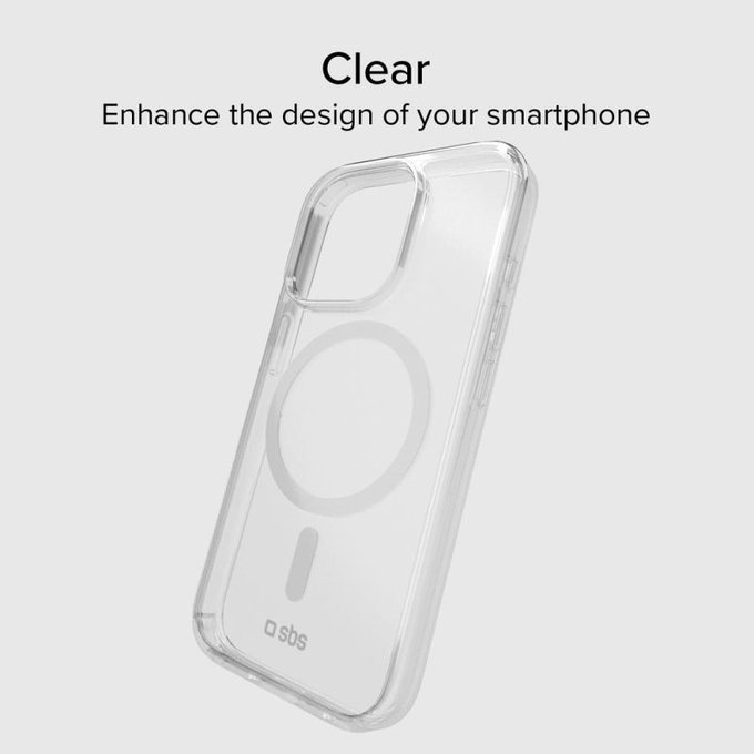 SBS - Hülle Light Mag mit MagSafe für iPhone 15 Pro Max, transparent