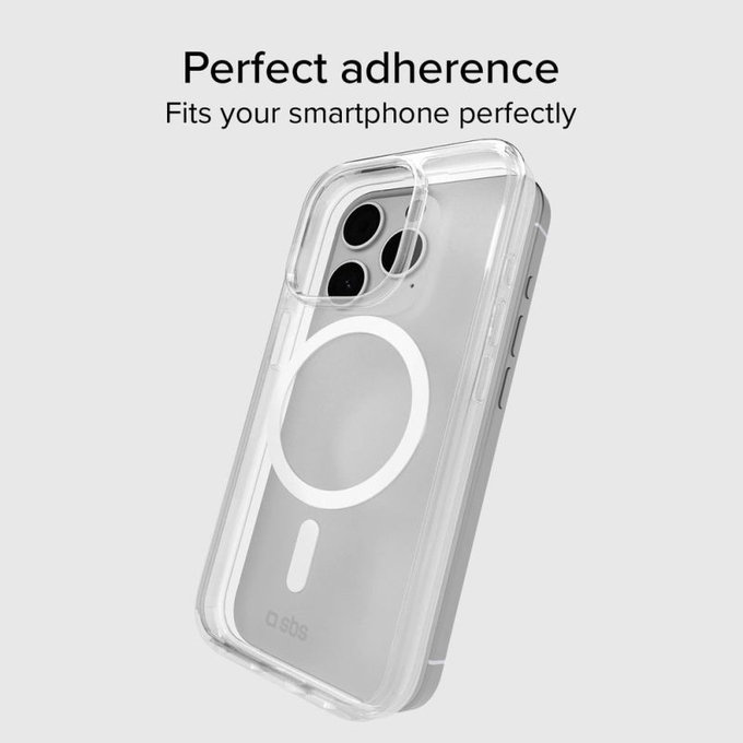 SBS - Hülle Light Mag mit MagSafe für iPhone 15 Pro Max, transparent