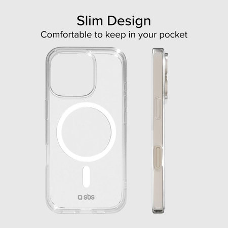 SBS - Hülle Light Mag mit MagSafe für iPhone 15 Pro Max, transparent