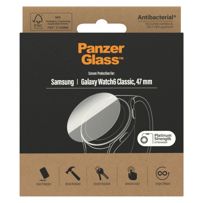 Panzerglas Flat Glass AB für Samsung Galaxy Watch6 47 mm, Klar, PanzerGlass