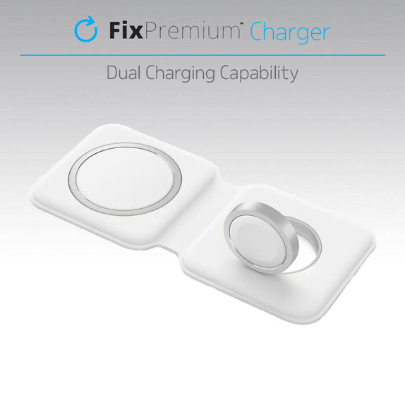 FixPremium - MagSafe Duo für iPhone und Apple Watch, weiss