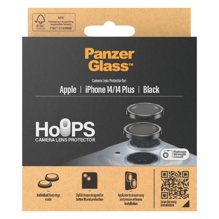 PanzerGlass - Kameraobjektiv-Schutzhülle Hoops für iPhone 14 a 14 Plus, schwarz