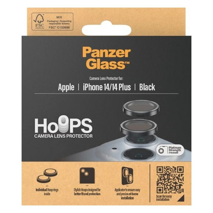 PanzerGlass - Kameraobjektiv-Schutzhülle Hoops für iPhone 14 a 14 Plus, schwarz