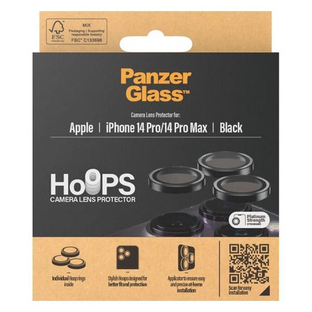 PanzerGlass - Kameraobjektiv-Schutzhülle Hoops für iPhone 14 Pro a 14 Pro Max, schwarz