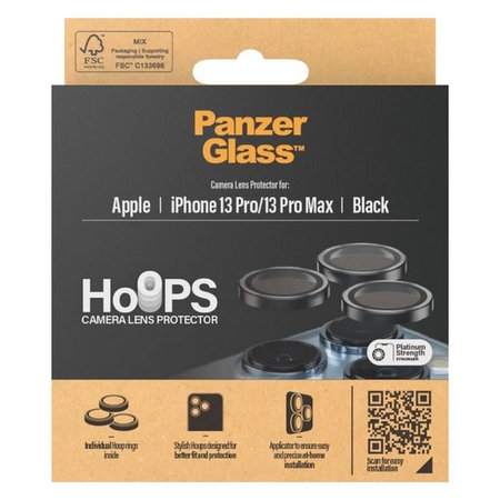 PanzerGlass - Kameraobjektiv-Schutzhülle Hoops für iPhone 13 Pro a 13 Pro Max, schwarz