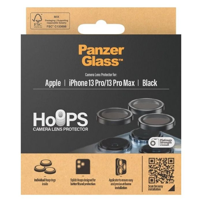 PanzerGlass - Kameraobjektiv-Schutzhülle Hoops für iPhone 13 Pro a 13 Pro Max, schwarz