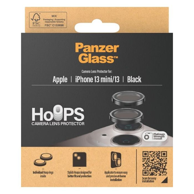 PanzerGlass - Kameraobjektiv-Schutzhülle Hoops für iPhone 13 a 13 mini, schwarz