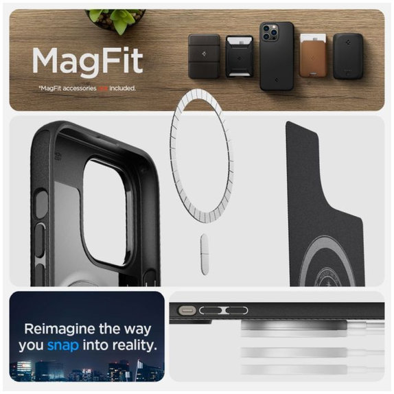 Spigen - Hülle Mag Armor mit MagSafe für iPhone 14 Pro Max, matte black