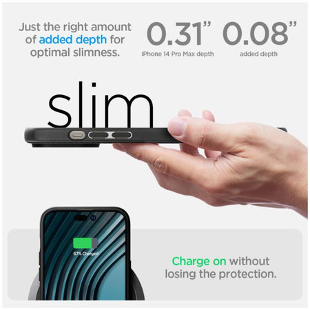 Spigen - Hülle Mag Armor mit MagSafe für iPhone 14 Pro Max, matte black