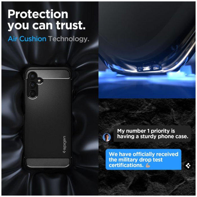 Spigen - Hülle Rugged Armor für Samsung Galaxy A14 4G, matte black