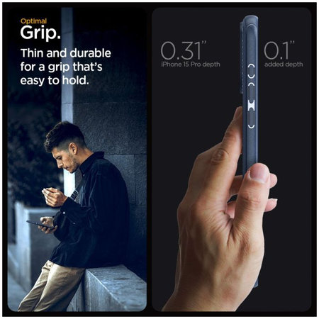 Spigen - Hülle Mag Armor mit MagSafe für iPhone 15 Pro, navy blue