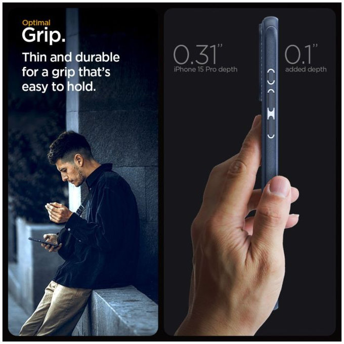 Spigen - Hülle Mag Armor mit MagSafe für iPhone 15 Pro, navy blue