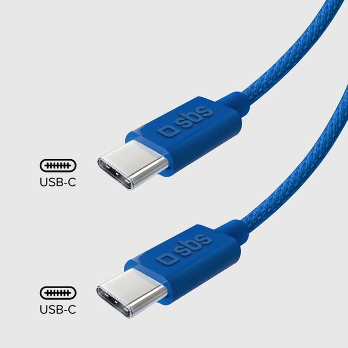 SBS - USB‑C/USB‑C Kabel USB-C/USB-C, 60W, PD, 1.5m, blau