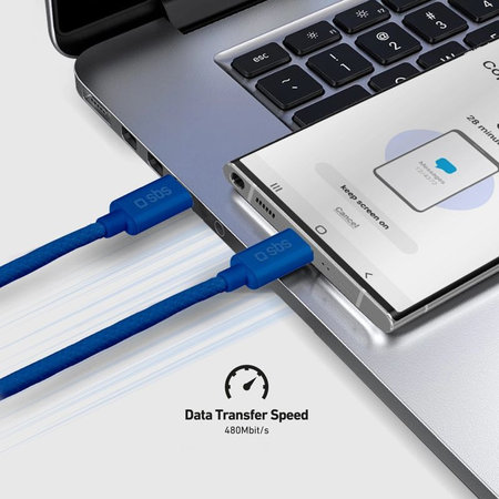SBS - USB‑C/USB‑C Kabel USB-C/USB-C, 60W, PD, 1.5m, blau