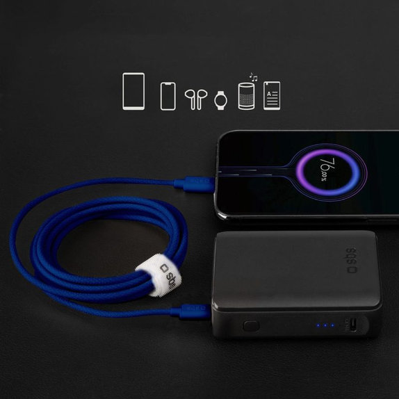 SBS - USB‑C/USB‑C Kabel USB-C/USB-C, 60W, PD, 1.5m, blau