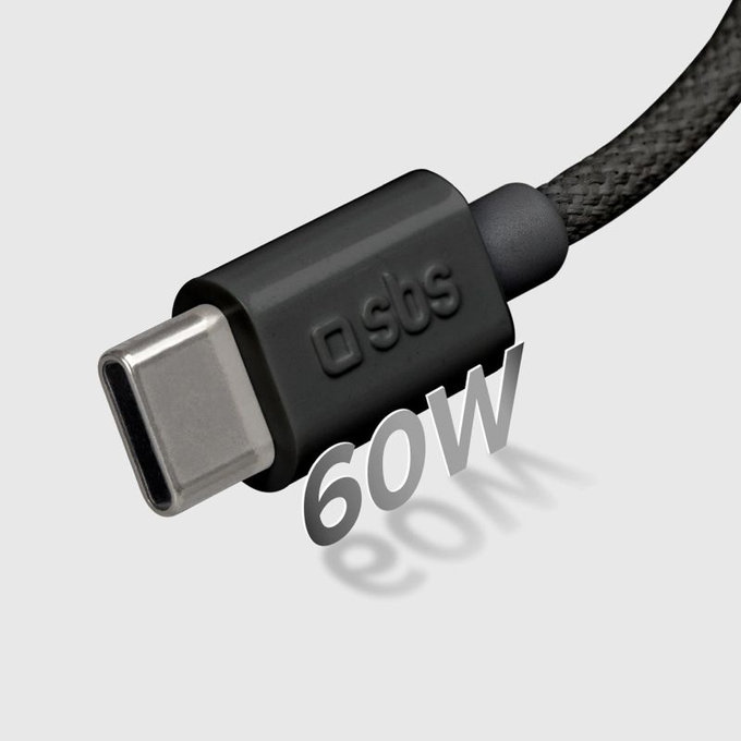 SBS - USB‑C/USB‑C Kabel USB-C/USB-C, 60W, PD, 1.5m, schwarz