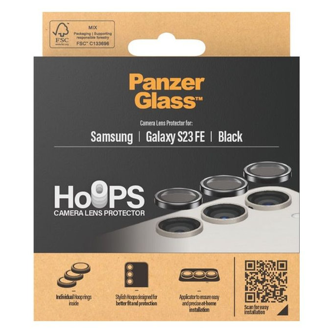 PanzerGlass - Kameraobjektiv-Schutzhülle Hoops für Samsung Galaxy S23 FE, schwarz