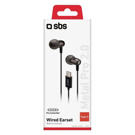 SBS - Kopfhörer Metal Pro 2.0, USB-C, schwarz