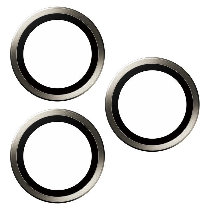 Kameraobjektivschutz Hoops für iPhone 15 Pro/15 Pro Max, Natural Metal, PanzerGlass