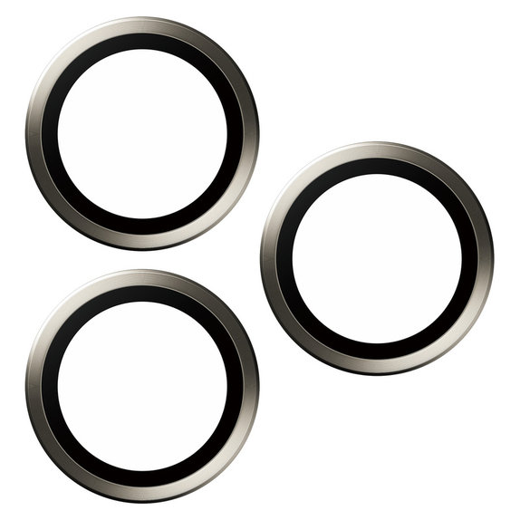 Kameraobjektivschutz Hoops für iPhone 15 Pro/15 Pro Max, Natural Titanium, PanzerGlass