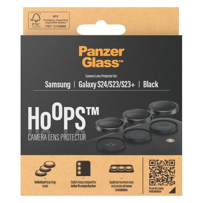 PanzerGlass - Kameraobjektiv-Schutzhülle Hoops für Samsung Galaxy 23, 23+ und 24, schwarz