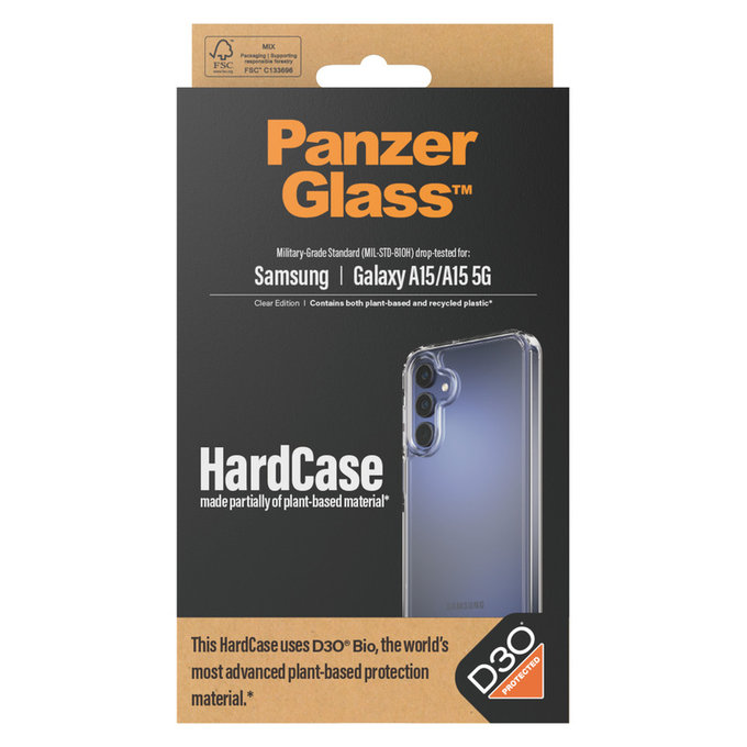 Hülle HardCase D3O für Samsung Galaxy A15/A15 5G, Transparent, PanzerGlass
