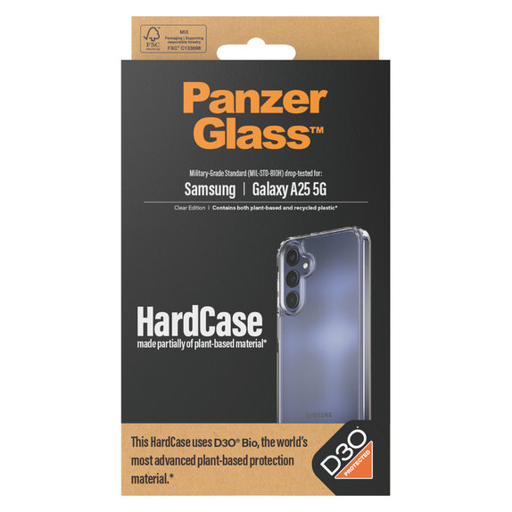 Hülle HardCase D3O für Samsung Galaxy A25 5G, Transparent, PanzerGlass
